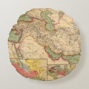 Ancient world empires of the Persians,Macedonians Round Cushion