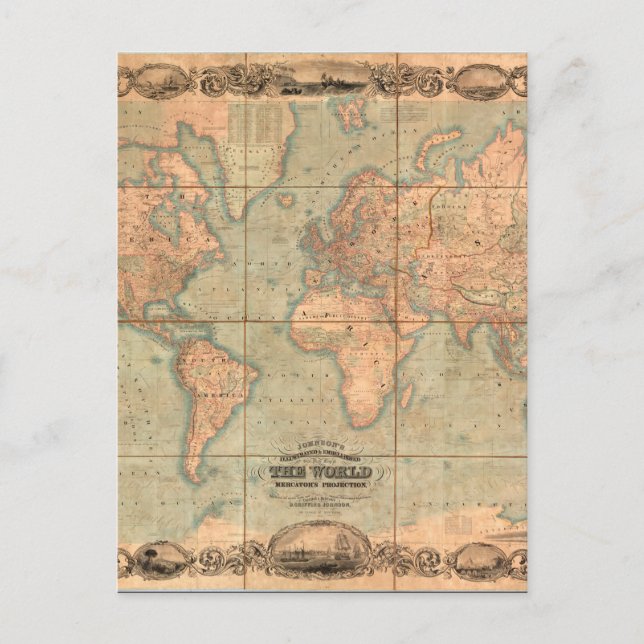 Ancient World Map 4 Postcard (Front)