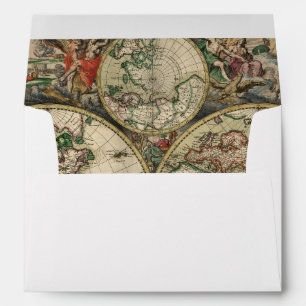 Ancient World Map Lined Custom Envelope