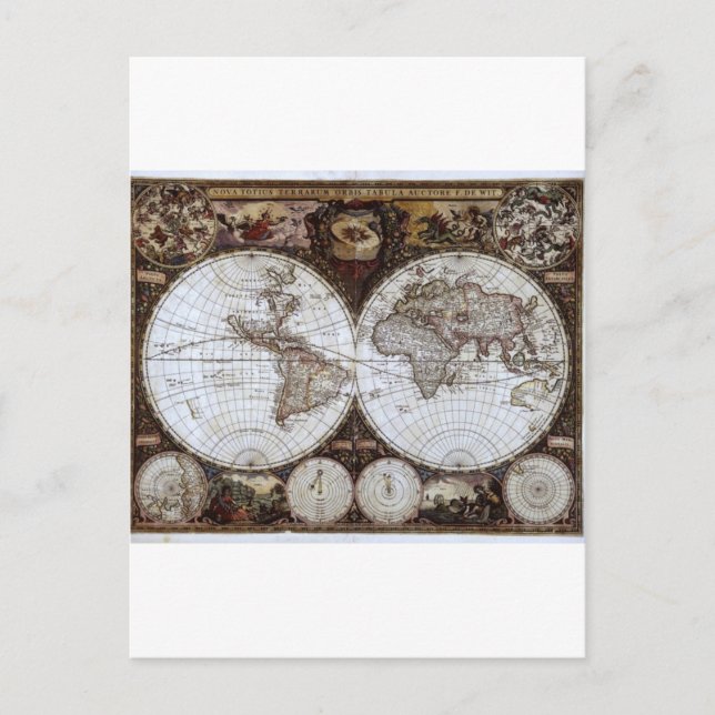 Ancient World Map Postcard (Front)