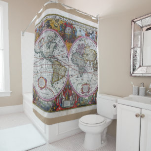Ancient World Map Shower Curtain