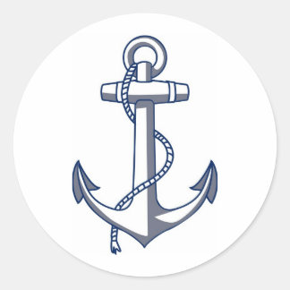 Ancla del buque Ancla del barco Classic Round Sticker