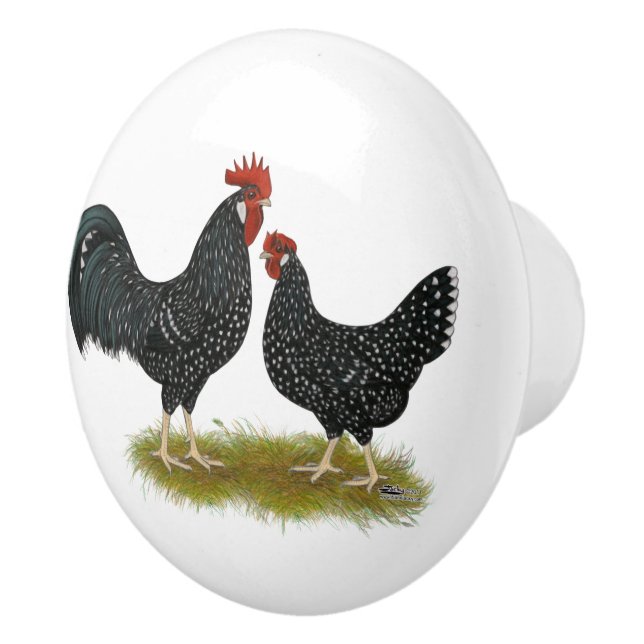 Ancona Chickens Ceramic Knob (Right)