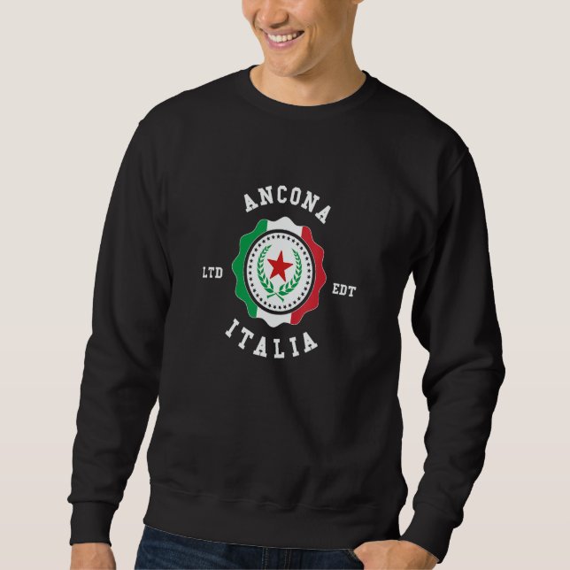 Ancona Italy Flag Badge Vintage Sweatshirt (Front)