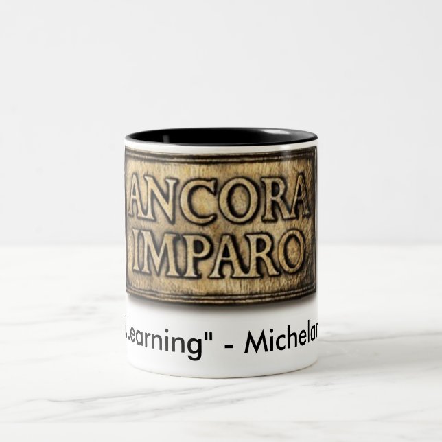 ancora imparo Two-Tone coffee mug (Center)