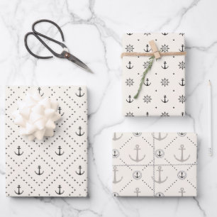 Ancors Away Nautical Themes Wrapping Paper Sheet