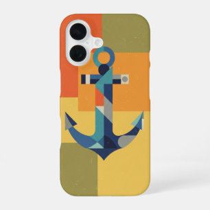 Ancre Géométrique Rétro iPhone 16 Case