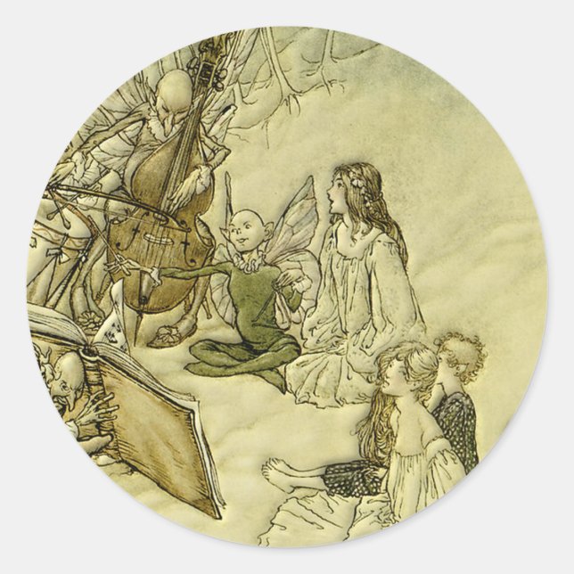 And a Fairy Song - Arthur Rackham Classic Round Sticker (Front)