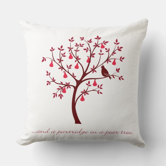 And a partridge in a pear tree cushion (Front)