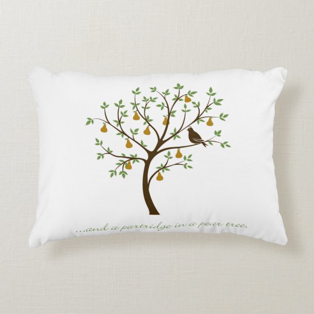 And a partridge in a pear tree decorative cushion (Front)