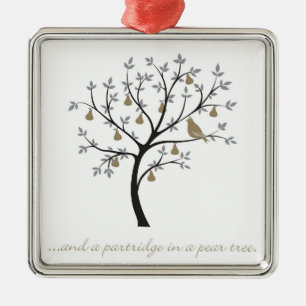 And a partridge in a pear tree metal ornament