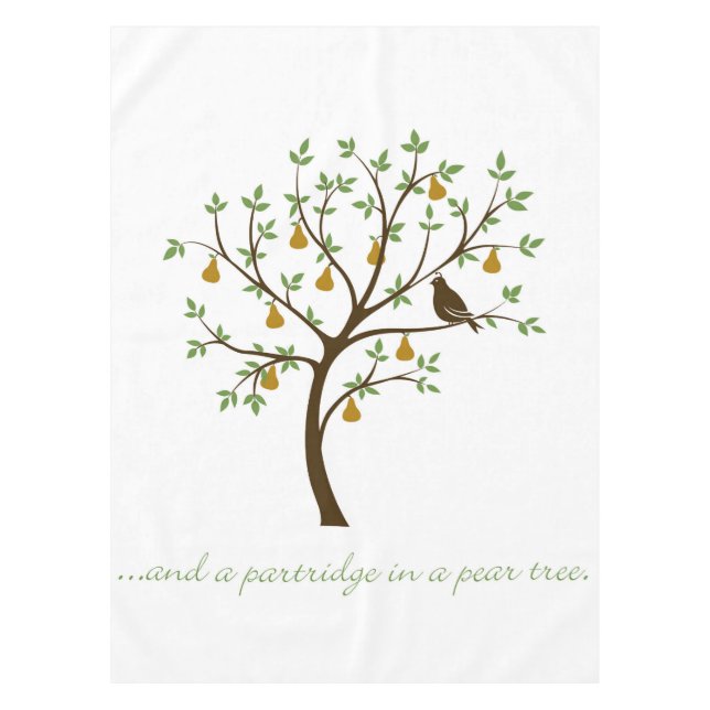 And a partridge in a pear tree tablecloth (Front)