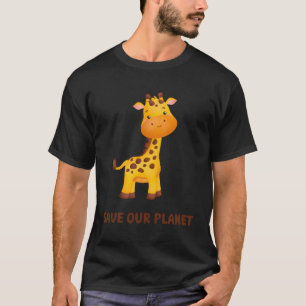 And Adorable Giraffe For Children Who Love Animals T-Shirt