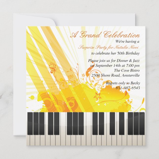 And All That Jazz Invitation (Front)
