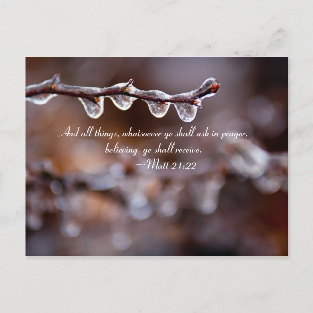 And all things, whatsoever ye shall ask in prayer, postcard (Front)