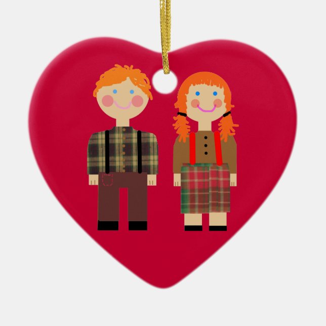 and Andy Red Heart Ornament (Front)