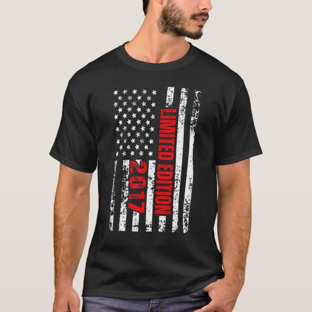 And Born In 2017 Patriotic 5th Birthday T-Shirt (Front)