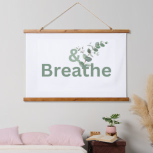 And Breathe Botanical, Dreamy Calm Gift for Her Hanging Tapestry