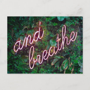 And Breathe Leaves Life Relax Postcard