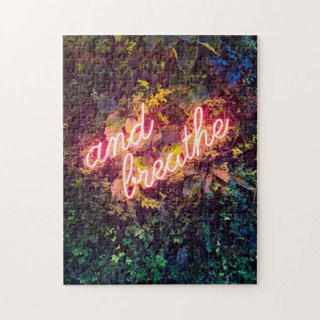 And Breathe Neon Sign Jigsaw Puzzle (Vertical)