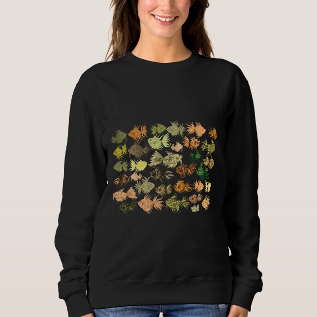And Brown Watercolor Fish Pattern Sweatshirt (Front)