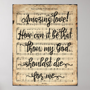 And Can it Be Scripted Hymn Print