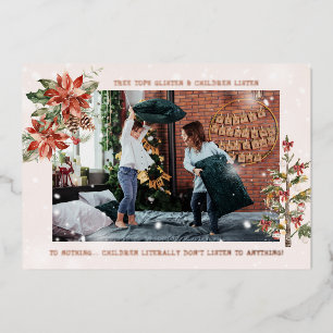 And Children Listen   Funny Christmas Photo Card