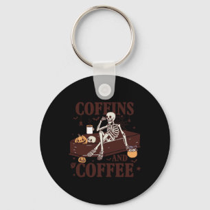 And Coffee Funny Skeleton Halloween Key Ring