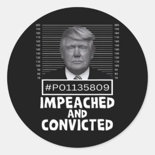And Convicted Felon 45 Funny Anti Trump Mugshot  Classic Round Sticker