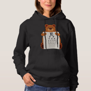 and Cute Teddy Bear with Glasses holding an Eye Ch Hoodie