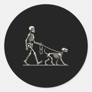 And Dog Lazy Halloween Costume Funny Skull Pet Classic Round Sticker