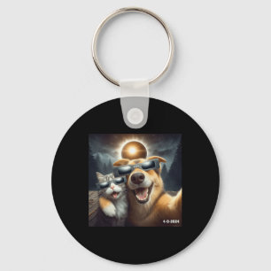 And Dog Selfie With Solar 2024 Eclipse Wearing Gle Key Ring