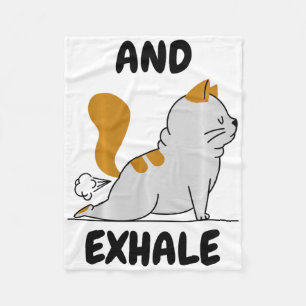 And Exhaling Yoga Cat Comfort Colors Adult Heavywe Fleece Blanket