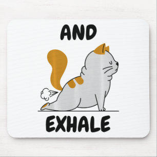 And Exhaling Yoga Cat Comfort Colors Adult Heavywe Mouse Pad
