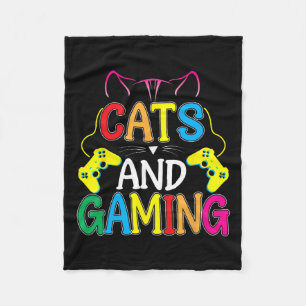 And Gaming For The Cat Lover Gamer Video Game Play Fleece Blanket
