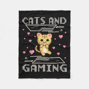 And Gaming For The Cat Lover Gamer Video Game Play Fleece Blanket