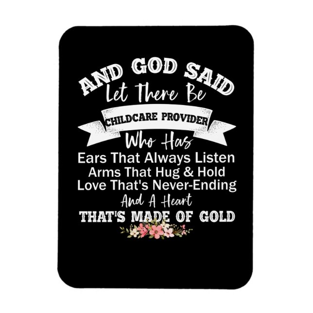 And God Said Let There Be A Childcare Provider Magnet (Vertical)