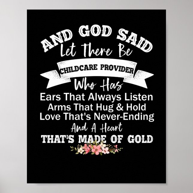 And God Said Let There Be A Childcare Provider Poster (Front)