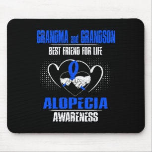 And Grandson Best Friend Of Life Alopecia Awarenes Mouse Pad
