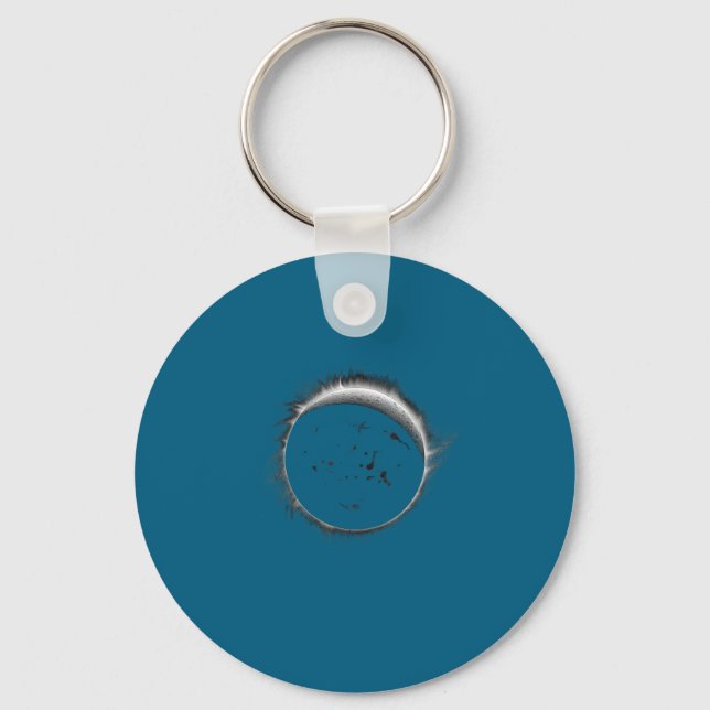And Graphic Solar Eclipse Moon Sun Event Key Ring (Front)