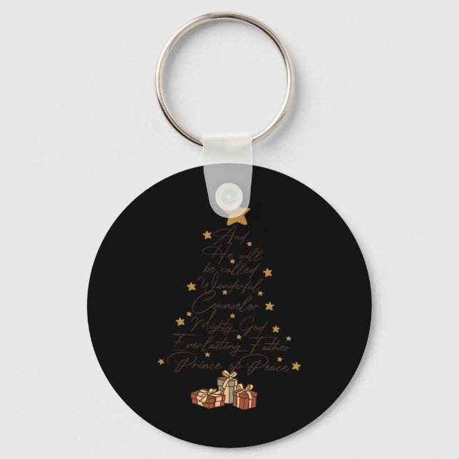 And He Will Be Called Jesus Christmas Tree Christi Key Ring (Front)