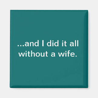And I did it all without a wife--teal magnet