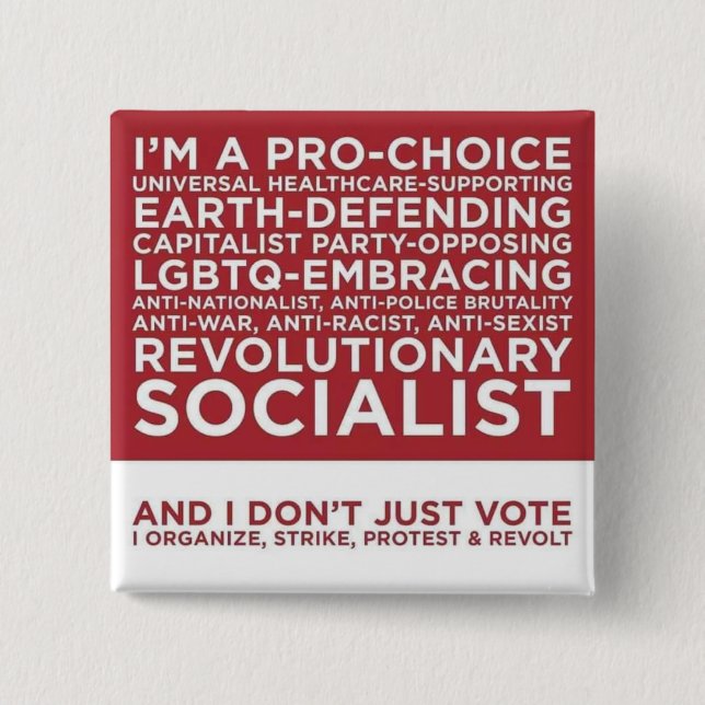 And I don't just vote 15 Cm Square Badge (Front)