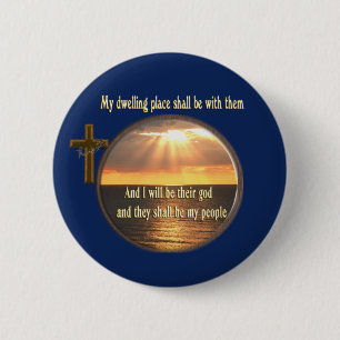 And I shall be their God 6 Cm Round Badge