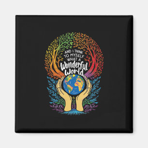 And I Think To Myself What A Wonderful World Earth Magnet