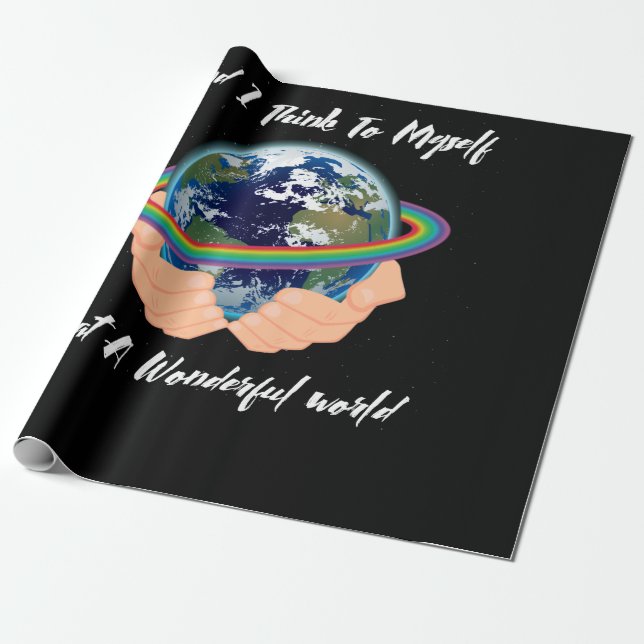 And I Think To Myself What A Wonderful World Wrapping Paper (Unrolled)