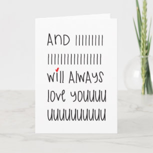 And I will always love you play quote card