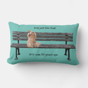 And Just Like That Rabbit on a bench Pillow