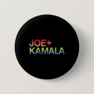 And Kamala Bold Retro Rainbow Pride Biden Harris 6 Cm Round Badge