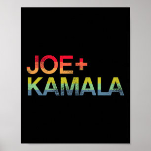 And Kamala Bold Retro Rainbow Pride Biden Harris  Poster